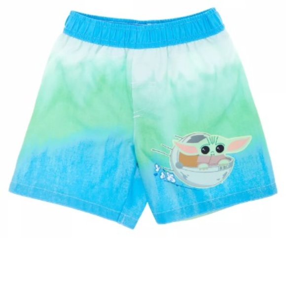 Boys Star Wars BABY YODA Come To The Cute Side Rash guard Swim Set Size 2T 3T 4T - Picture 3 of 3